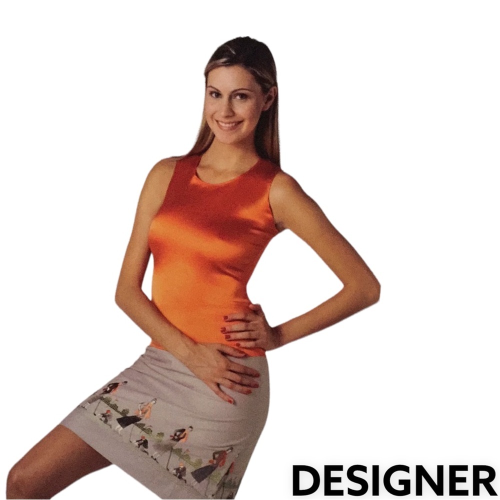 DELPHINE OF PARIS 2-piece set- mini Skirt & satin Top Mercedes Benz Fashion Show